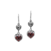 AE-1204-GA Sterling Silver Earring With Garnet Q. Jewelry Bali Designs Inc